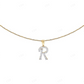 0.50 CTW 10K Gold Diamond Initial R Letter Pendant CustomDiamJewel