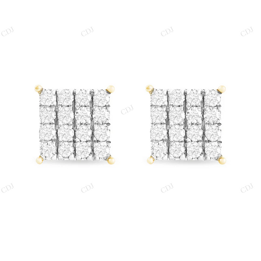 10mm 1.44CT Square Diamond Stud Earrings Stud earrings CustomDiamJewel