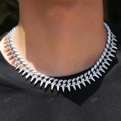 Iced Out Thorns Diamond Cuban Chain hip hop jewelry CustomDiamJewel