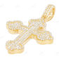 2.1 Inch Clover Cross Lab Grown Diamond Pendant In White Gold Hip Hop Pendent CustomDiamJewel