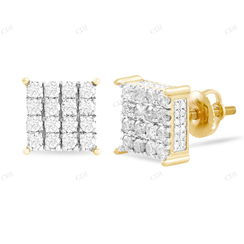 10mm 1.44CT Square Diamond Stud Earrings Stud earrings CustomDiamJewel