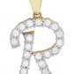 0.50 CTW 10K Gold Diamond Initial R Letter Pendant CustomDiamJewel