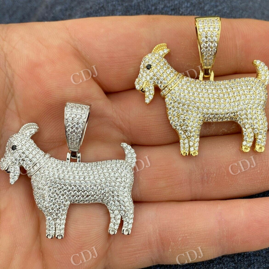 Moissanite Iced Bling Goat Pendant For Men  customdiamjewel   
