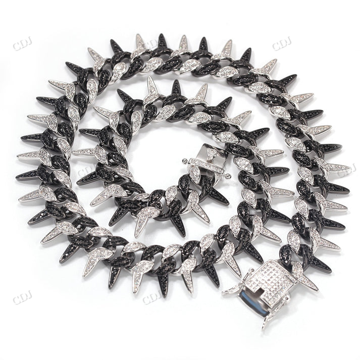 Iced Out Thorns Diamond Cuban Chain hip hop jewelry CustomDiamJewel