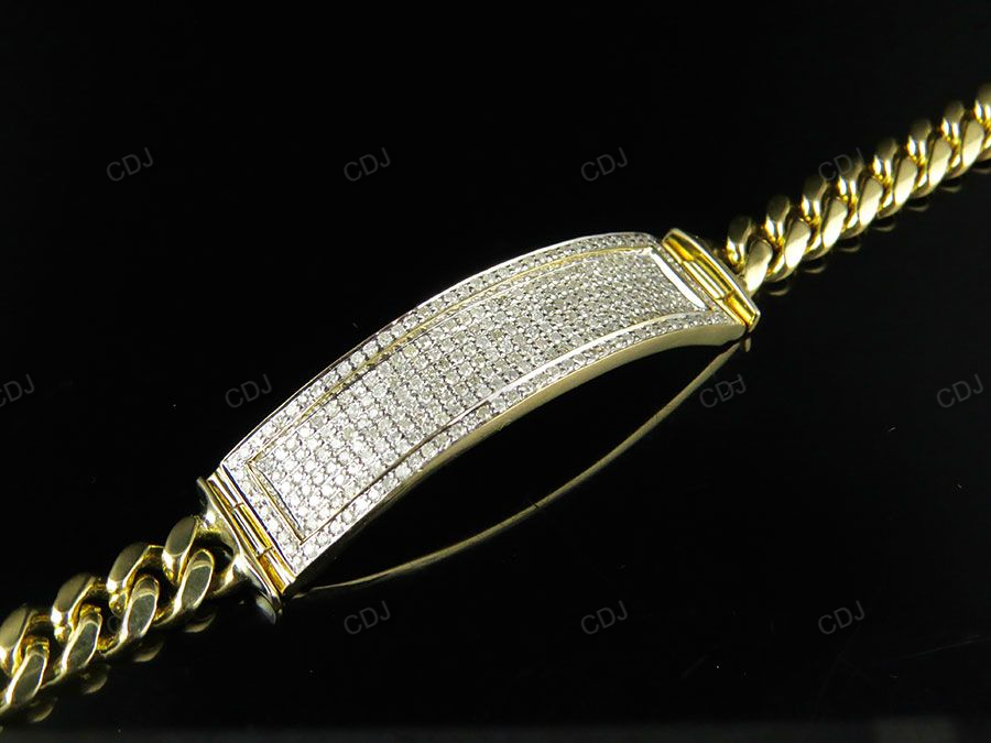 Silver Moissanite Trendy ID Cuban Bracelet For Mens hip hop jewelry CustomDiamJewel