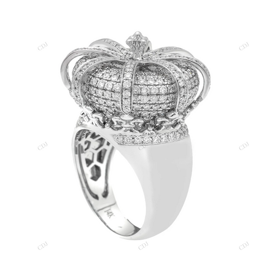925 Sterling Silver King Crown Iced Out Ring hip hop jewelry customdiamjewel
