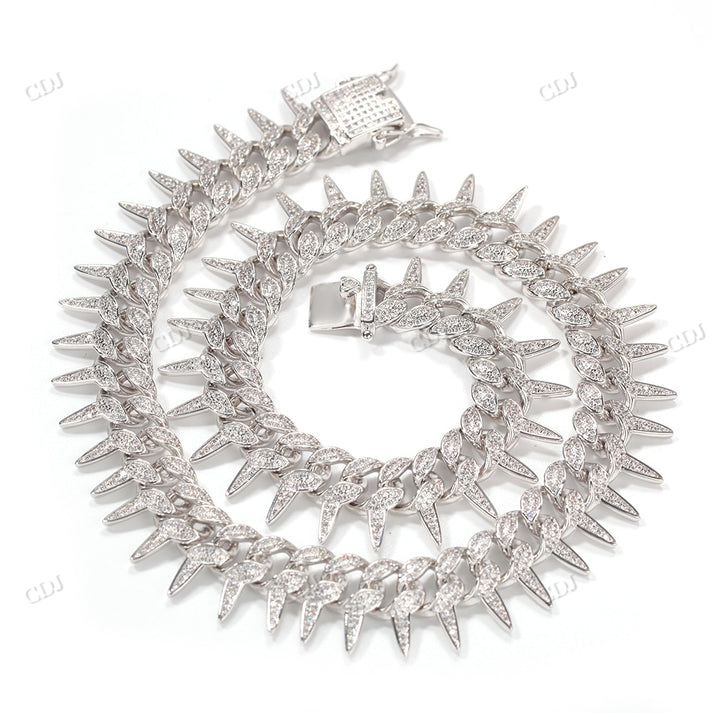 Iced Out Thorns Diamond Cuban Chain hip hop jewelry CustomDiamJewel