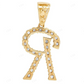 0.50 CTW 10K Gold Diamond Initial R Letter Pendant CustomDiamJewel