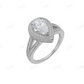 Moissanite Halo Pear Cut Engagement Ring  customdiamjewel   