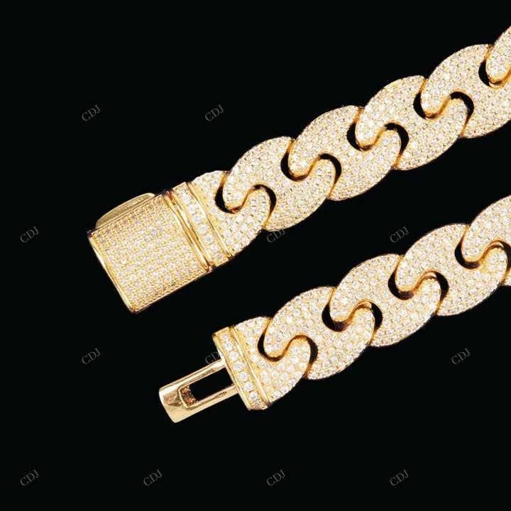 Pig Nose Moissanite Miami Cuban Link Chain Gift For Men CustomDiamJewel