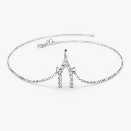 0.08CTW Moissanite Charm Diamond Bracelet