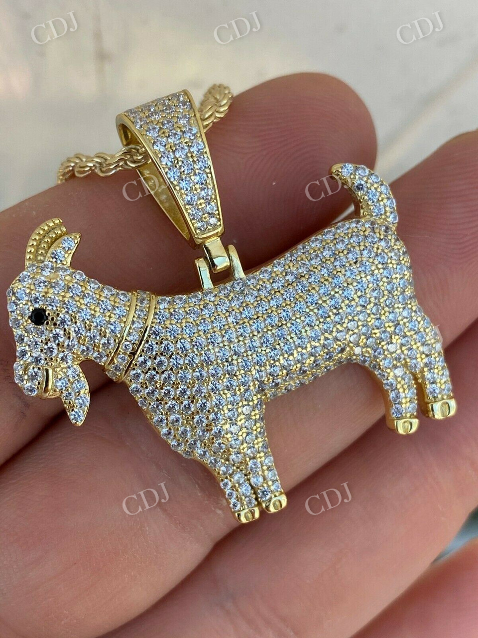 Moissanite Iced Bling Goat Pendant For Men  customdiamjewel   