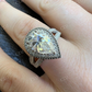 Moissanite Halo Pear Cut Engagement Ring  customdiamjewel   