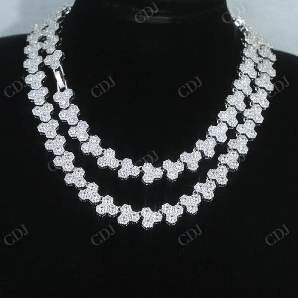 Honeycomb Shape Diamond Tennis Chain Necklace  CustomDiamJewel   