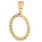 10K Gold Natural Diamond 1" Initial O Letter Pendant CustomDiamJewel