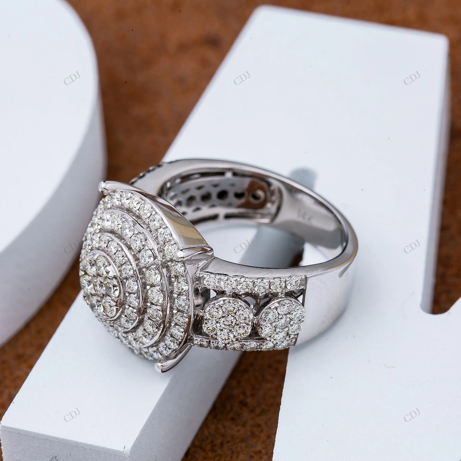Hip Hop Sterling Silver Moissanite Cluster Ring hip hop jewelry customdiamjewel
