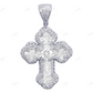 14K White Gold Lab Grown Diamond 1 Inch Cross Pendant Hip Hop Pendent CustomDiamJewel