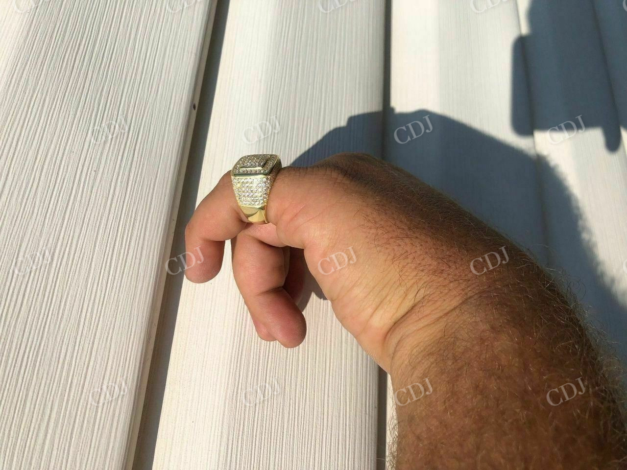 14K Gold Lab Grown Diamond Icy Hip Hop Ring  customdiamjewel   