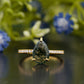 Pear Shaped Moss Agate Solitaire Ring customdiamjewel