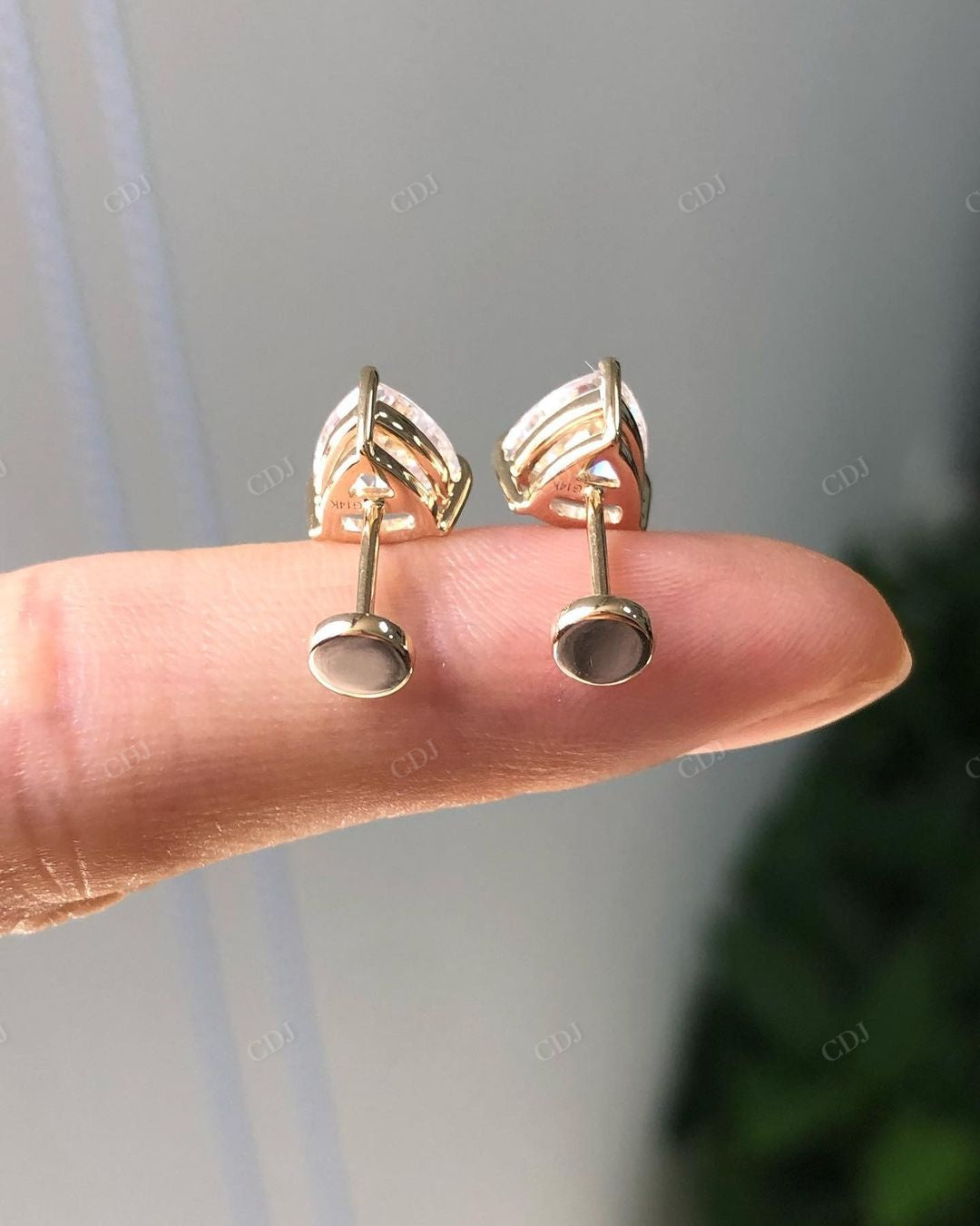 Classic Trillion Cut Lab Grown Diamond Earrings customdiamjewel
