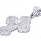 14K White Gold Lab Grown Diamond 1 Inch Cross Pendant Hip Hop Pendent CustomDiamJewel