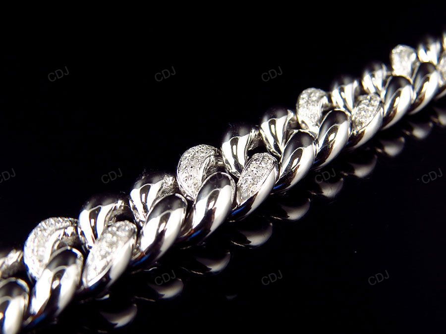 13MM Silver Moissanite Miami Cuban Bracelet For Men hip hop jewelry CustomDiamJewel