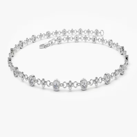 0.45CTW Moissanite Bezel Set Diamond Bracelet  customdiamjewel Sterling Silver White Gold VVS-EF