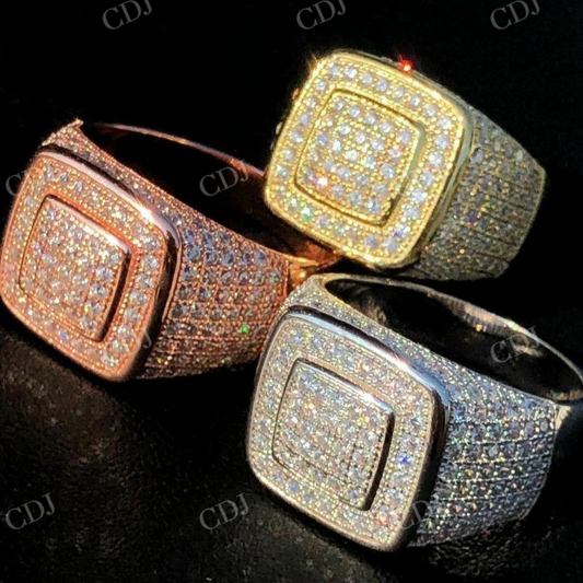 14K Gold Lab Grown Diamond Icy Hip Hop Ring  customdiamjewel   