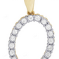 10K Gold Natural Diamond 1" Initial O Letter Pendant CustomDiamJewel