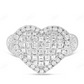14Kt Gold 3ct Emerald Moissanite Diamond Heart Statement Ring hip hop jewelry CustomDiamJewel