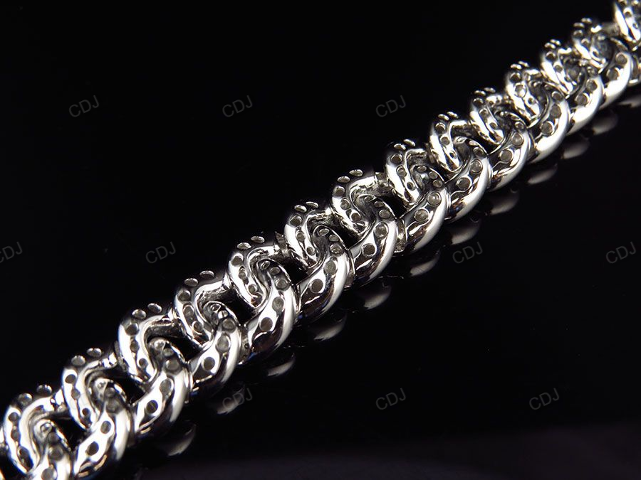 13MM Silver Moissanite Miami Cuban Bracelet For Men hip hop jewelry CustomDiamJewel
