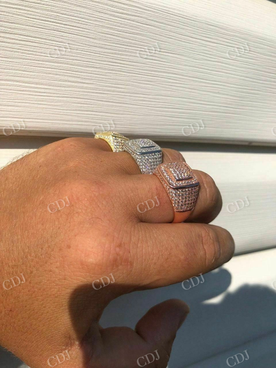 14K Gold Lab Grown Diamond Icy Hip Hop Ring  customdiamjewel   