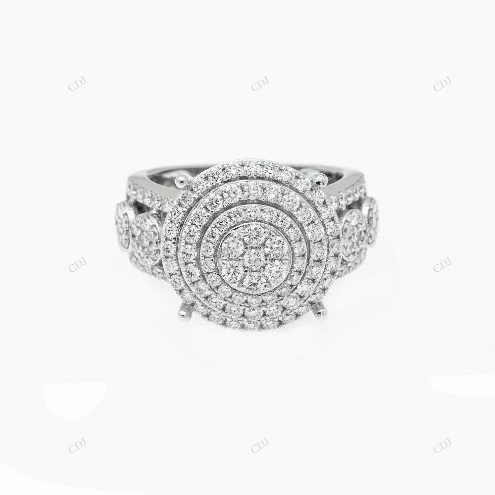 Hip Hop Sterling Silver Moissanite Cluster Ring hip hop jewelry customdiamjewel