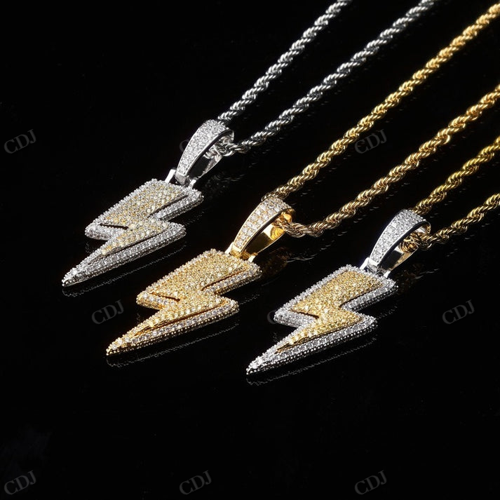 Hip Hop Lightning Two Tone Pendant hip hop jewelry CustomDiamJewel