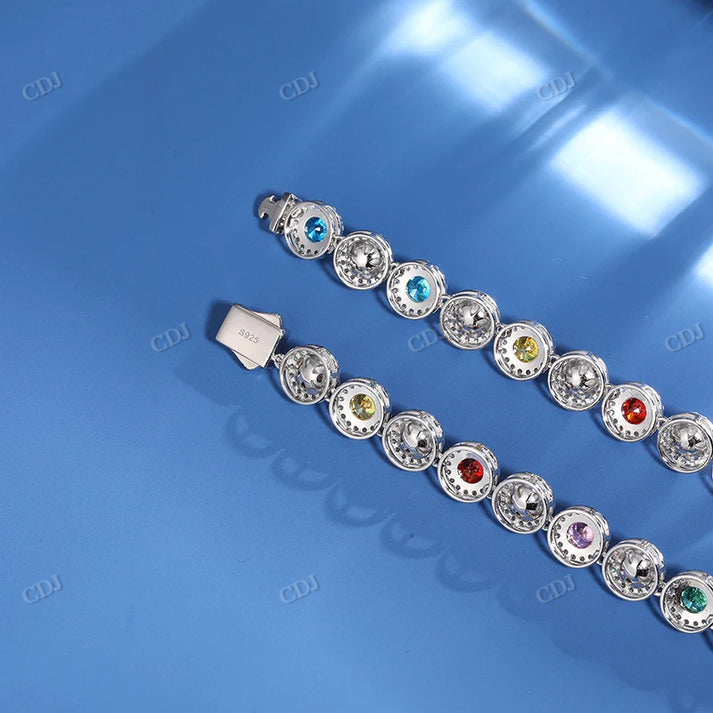 9MM Multi Color Diamond and Pearl Classic Chain hip hop jewelry CustomDiamJewel