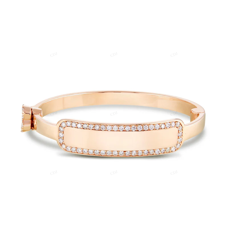 VVS Moissanite 925 Silver Zircon Baguette Cuff Bracelet CustomDiamJewel