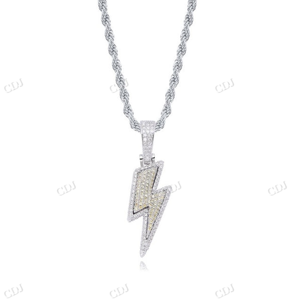 Hip Hop Lightning Two Tone Pendant hip hop jewelry CustomDiamJewel