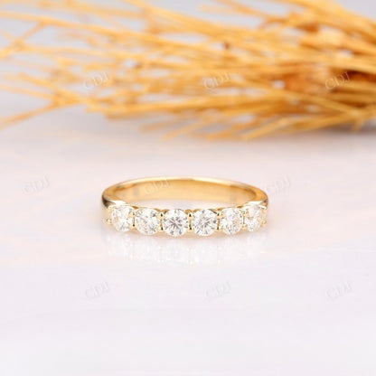 0.6CTW Six Round Cut Natural Diamond Wedding Band Wedding Band customdiamjewel 10 KT Solid Gold Yellow Gold VVS-EF