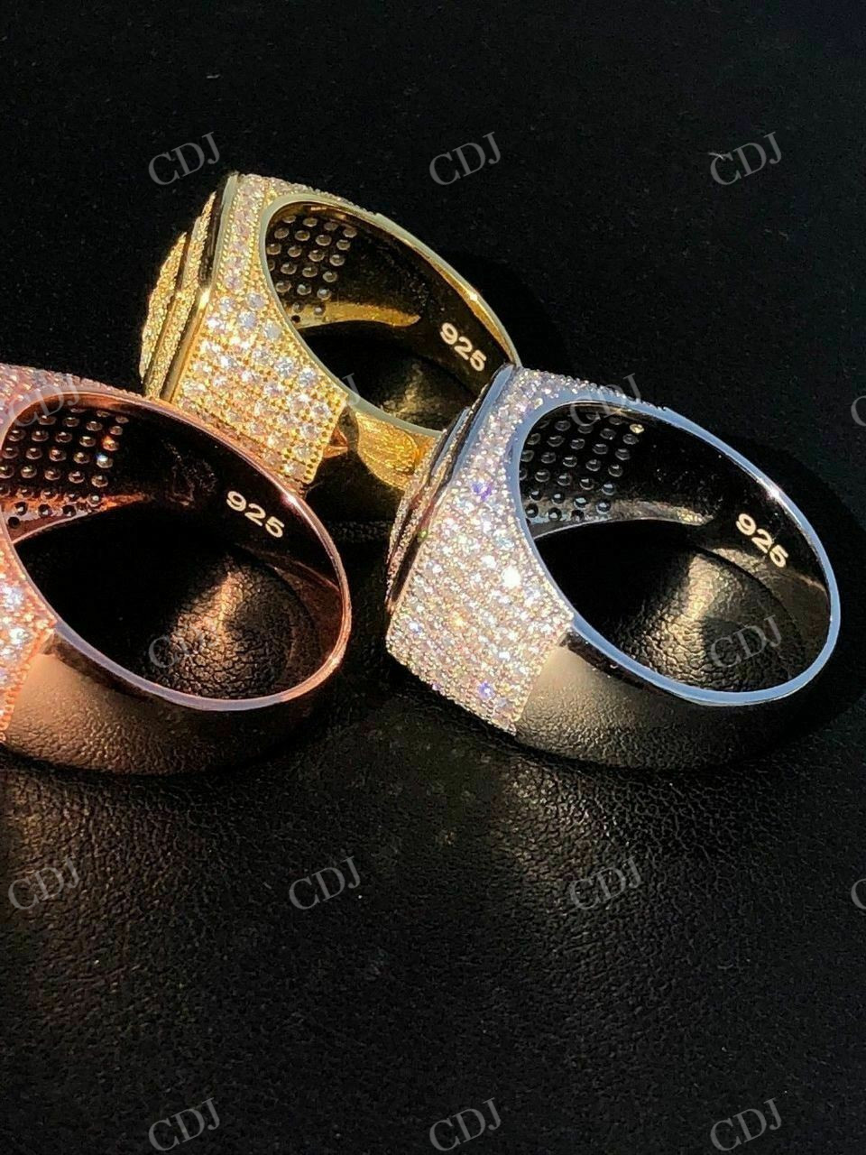 14K Gold Lab Grown Diamond Icy Hip Hop Ring  customdiamjewel   