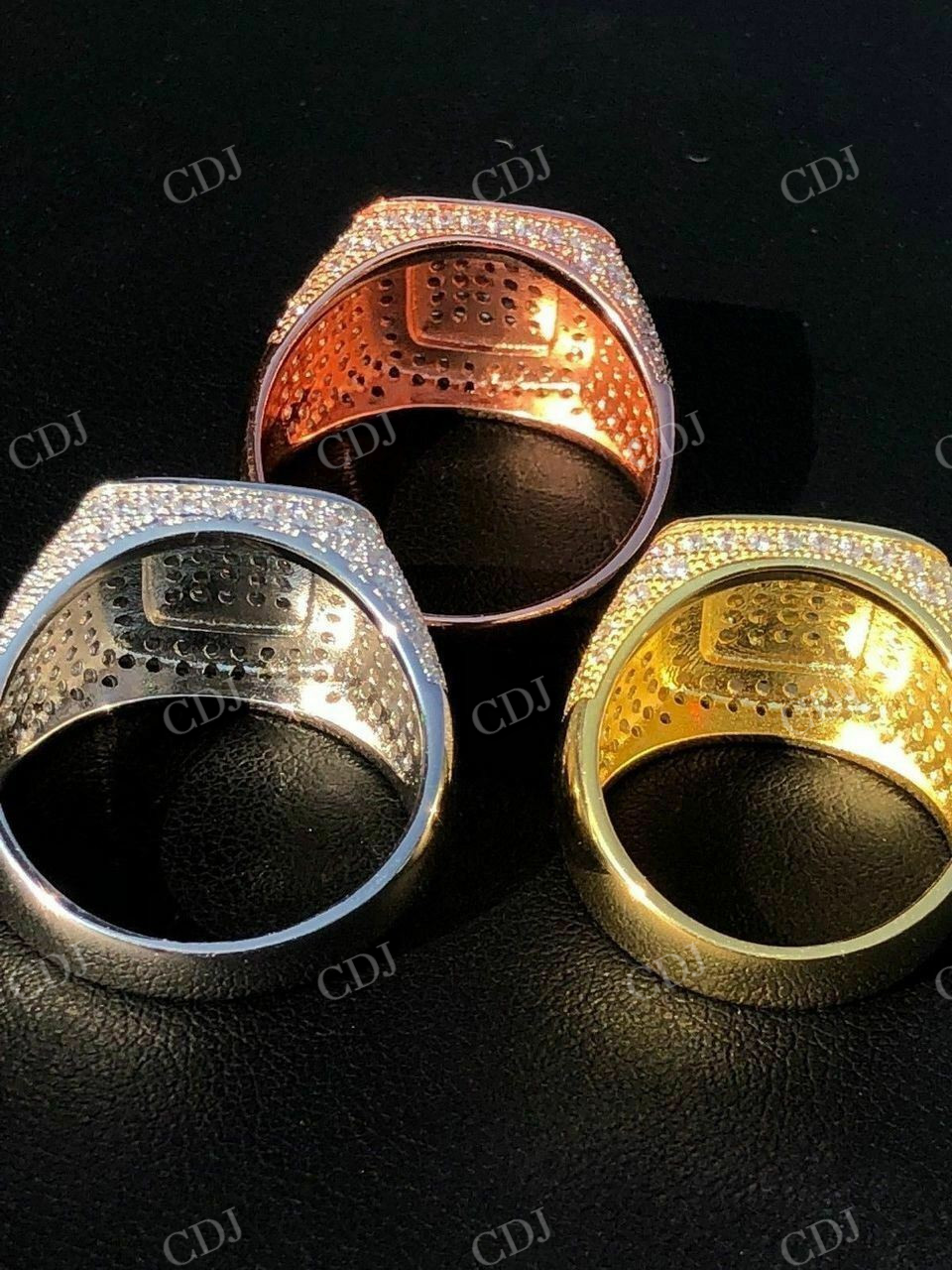 14K Gold Lab Grown Diamond Icy Hip Hop Ring  customdiamjewel   