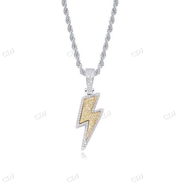 Hip Hop Lightning Two Tone Pendant hip hop jewelry CustomDiamJewel