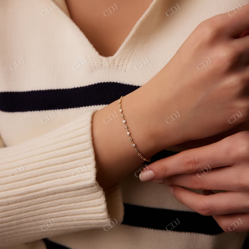 0.45CTW Moissanite Bezel Set Diamond Bracelet  customdiamjewel   