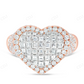 14Kt Gold 3ct Emerald Moissanite Diamond Heart Statement Ring hip hop jewelry CustomDiamJewel