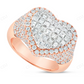 14Kt Gold 3ct Emerald Moissanite Diamond Heart Statement Ring hip hop jewelry CustomDiamJewel