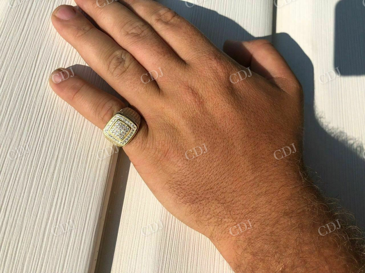 14K Gold Lab Grown Diamond Icy Hip Hop Ring  customdiamjewel   