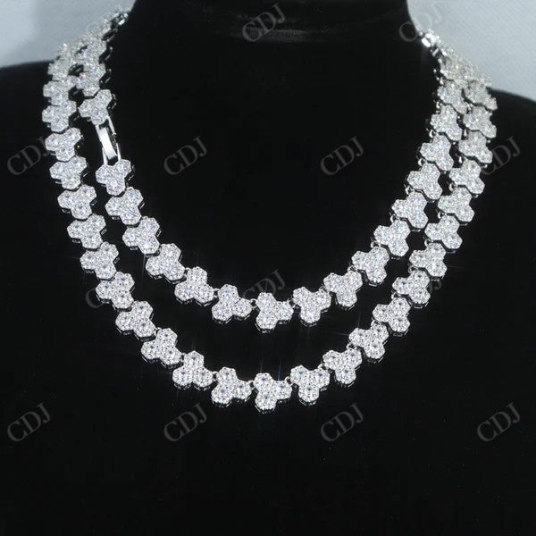 Honeycomb Shape Diamond Tennis Chain Necklace  CustomDiamJewel   