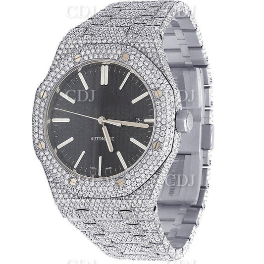 Luxury VVS1 Moissanite Diamond Automatic Movement Watch customdiamjewel