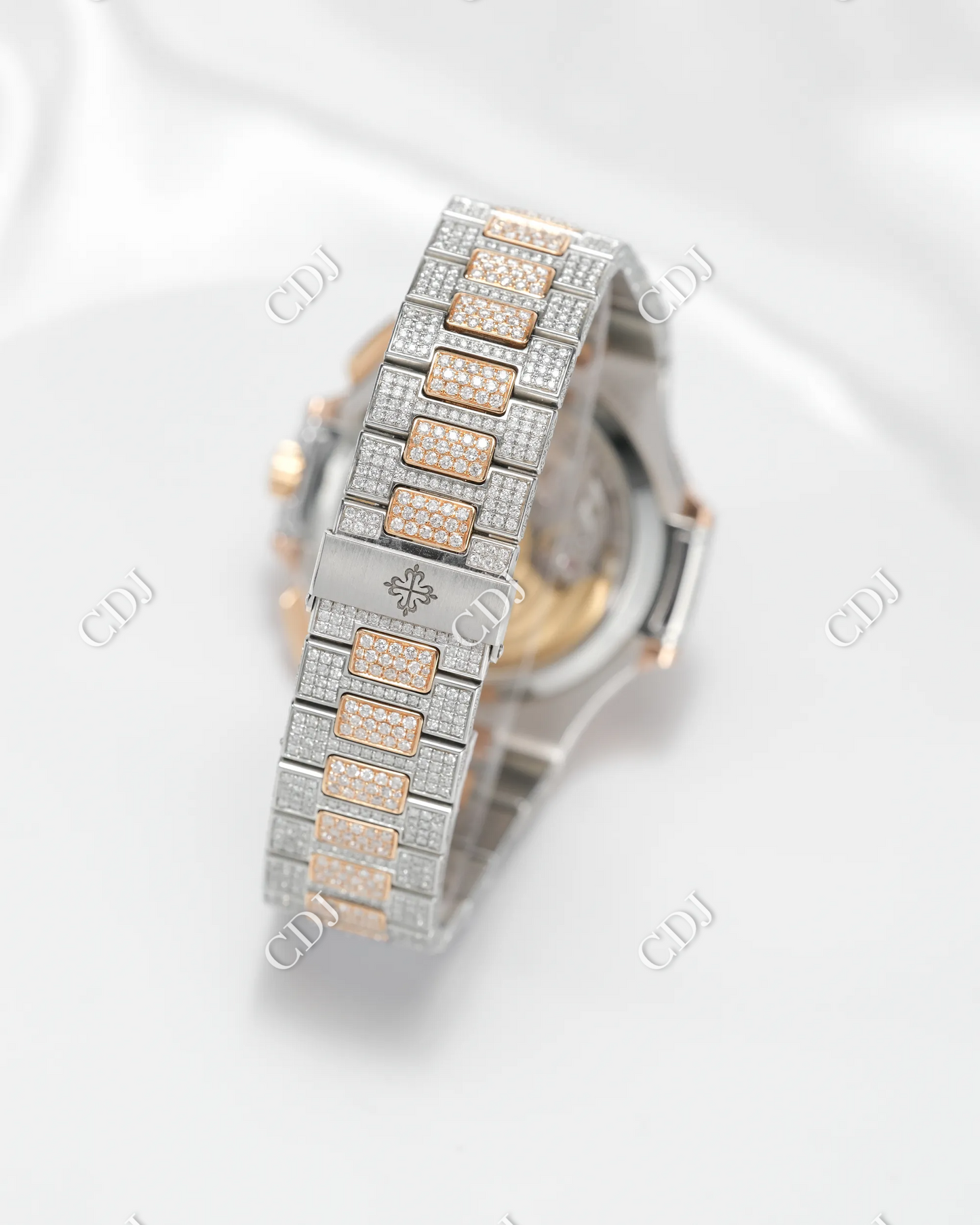 Blue Dial Chrono Set Iced Out Hip Hop Moissanite Patek Philippe Watches customdiamjewel