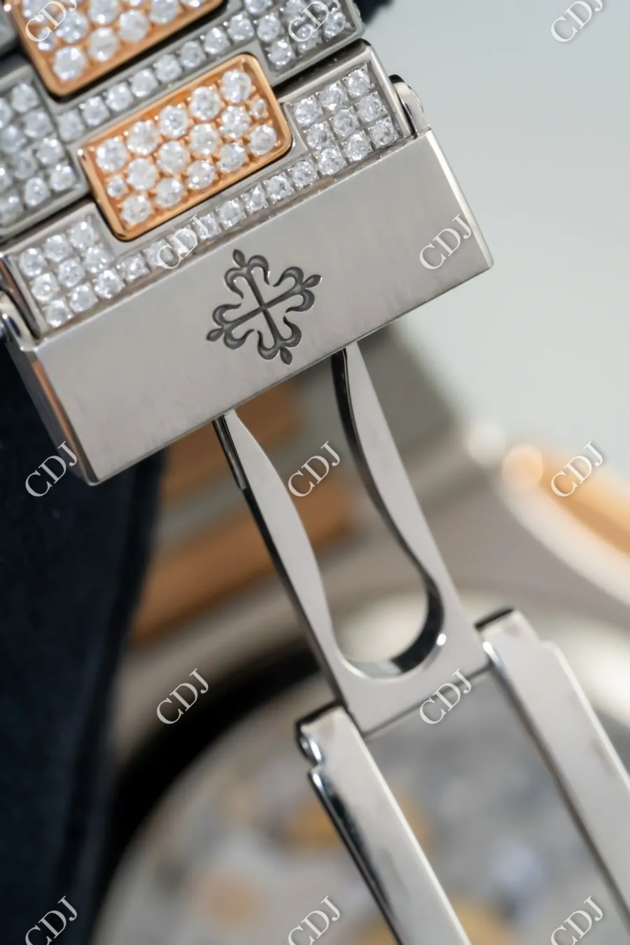 Blue Dial Chrono Set Iced Out Hip Hop Moissanite Patek Philippe Watches customdiamjewel