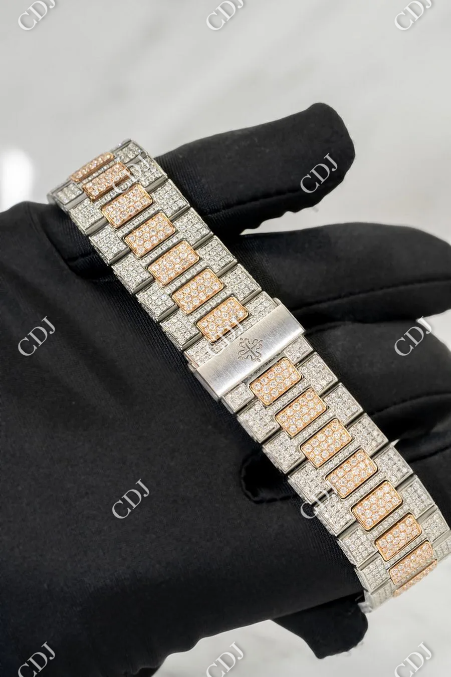 Blue Dial Chrono Set Iced Out Hip Hop Moissanite Patek Philippe Watches customdiamjewel